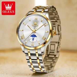 OLEVS 3638 Men’s Quartz Watch – Stainless Steel Strap-Gold Color